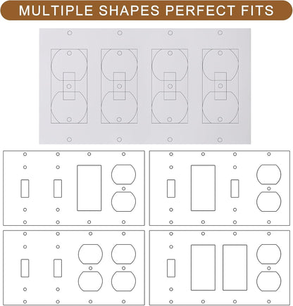 Outlet Insulators Draft Sealers - 4 Sizes EVA Foam Socket Insulation Gaskets | Universal Electric Switch Wall Plate Covers for Energy Saving, Draft Blocking (White, Single 20 Pack)
