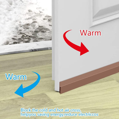 Ainiv Door Draft Stopper Under Door Seal, 2" W x 39" Cutable Soundproof Door Seal, Adhesive Under Door Sweep Weather Stripping Soundproof Kit, Under Door Draft Stopper Seals Anti-Collision-Black