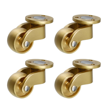 Semetall 4PCS Swivel Caster Wheels Square Cup Furniture Castors (Bronze) | 150kg Load Capacity, with Screws for Piano Feet, Sofa, Table, 1.02 Inch (26mm) Wheels