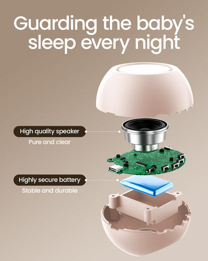CHICWAY Portable Sound Machine with AI Cry Detection White Noise Machine