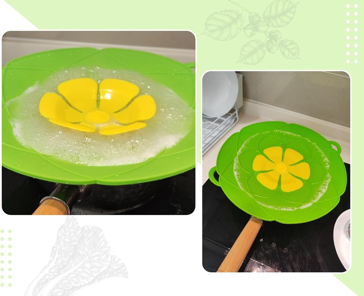 Spill Stopper Lid Cover 11 Inch Silicone Pot Boil Over Preventer for Pans and Pots