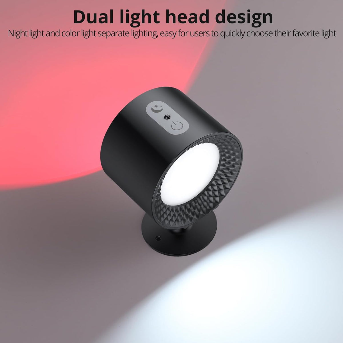 1PCS Wall Mounted Light Lamp Rechargeable Wall Sconces 3 Color Temps 9 RGB