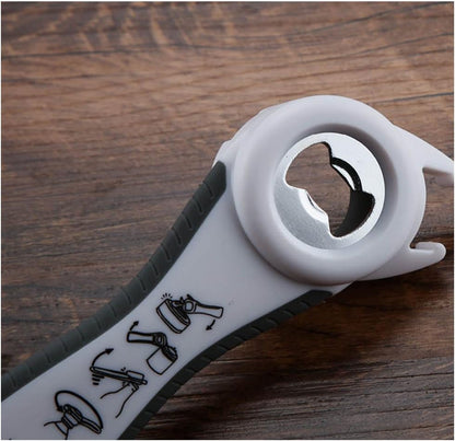 5 in 1 Lids off Jar Opener, Bottle Opener, Ideal For Women, Kids, Seniors - for Multipurpose Kitchen Tool, Easy open. White