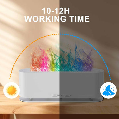 Colorful Flame Fire Diffuser Humidifier, Ultra-Quiet Aroma Essential Oils Aromatherapy Diffusers for Large Room, Bedroom, Office (Timeable, Waterless Auto off-150ml)