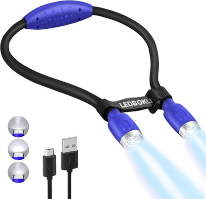 LEDBOLIK Neck Reading Light,Rechargeable Book Light for Reading in Bed