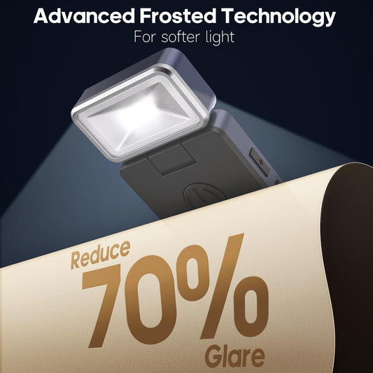 LED Reading Lights for Books in Bed, 3 Color Temperatures & Stepless Dimming, Adjustable Angel Clip-On Book Light for Night Reading, No-Glare Portable Light Accessories in Room & Bedroom for Readers