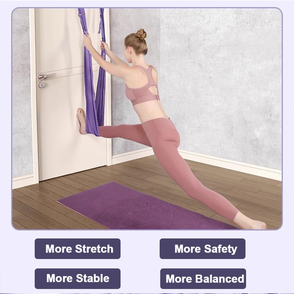 Aerial Yoga Rope for Door,Yoga Door Swing,Leg Stretcher Strap | Stretching Strap,Backbend Training Rope, Flexibility Trainer Stretching Equipment Assist Stretch for Gymnastics
