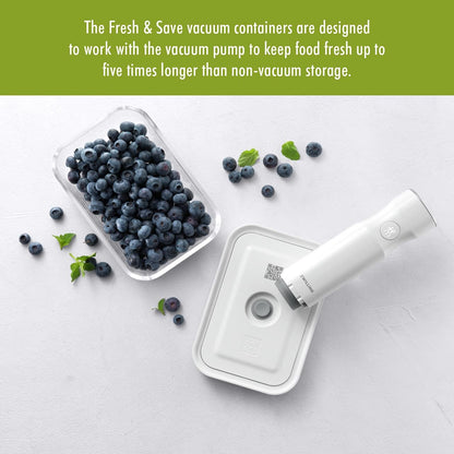 For food to stay fresh up to 5X longer, pump required (not included).