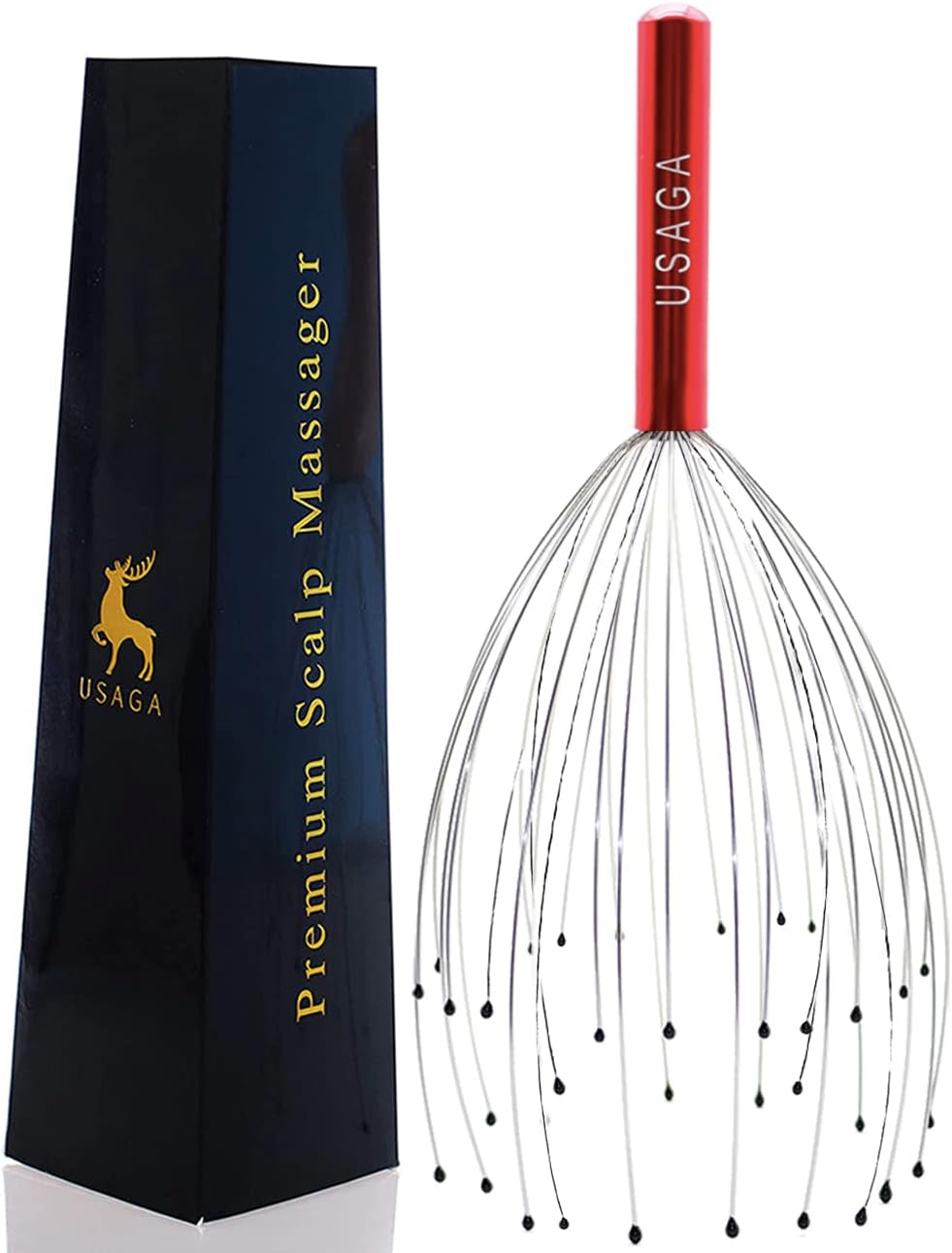 USAGA 36 Fingers Head Massager Scalp Massager Head Scratcher (Black)