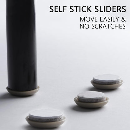 Self-Adhesive Furniture Sliders for Carpets, Furniture Moving Pads (36Pcs) 1-3/4" Furniture Mover Glides, Self Sticks Carpet Furniture Carrier - Move Any Item Quickly and Easily!