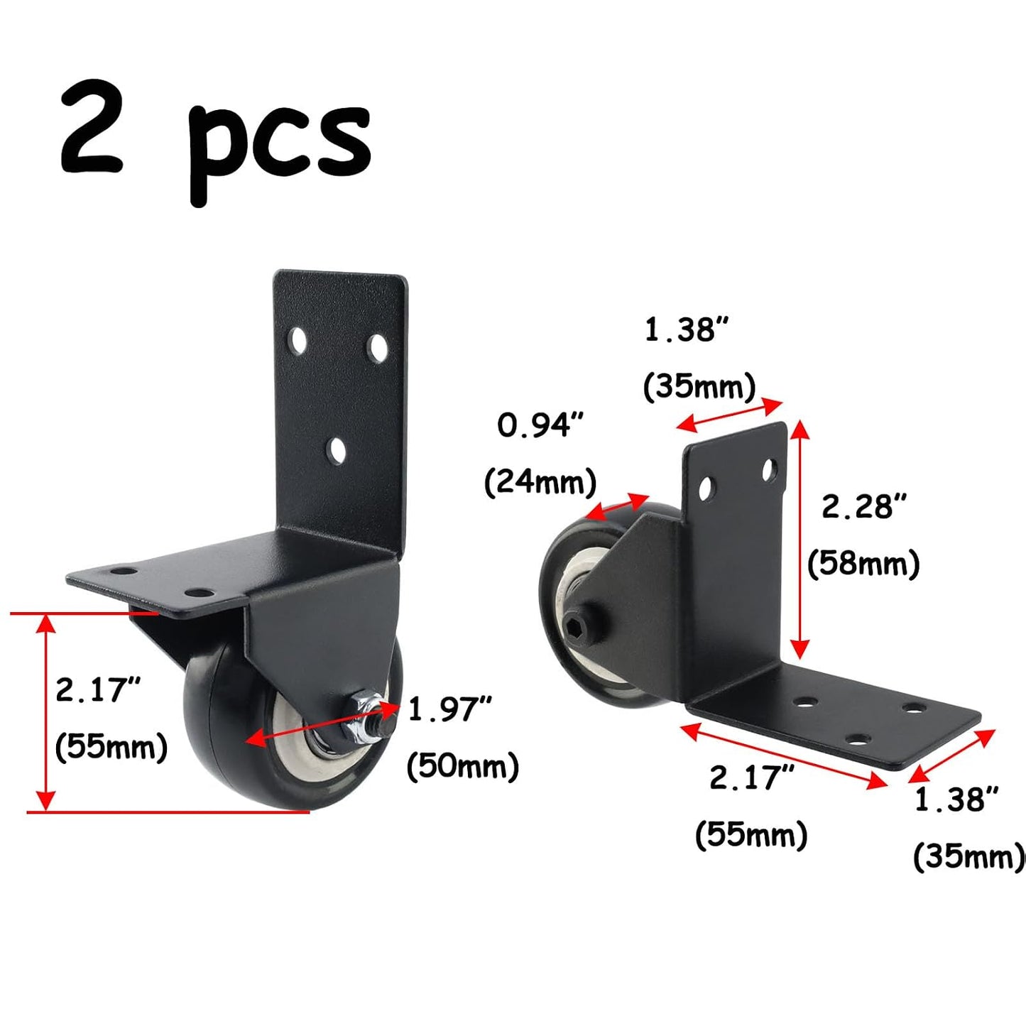 Semetall 4PCS Swivel Caster Wheels Square Cup Furniture Castors (Bronze) | 150kg Load Capacity, with Screws for Piano Feet, Sofa, Table, 1.02 Inch (26mm) Wheels