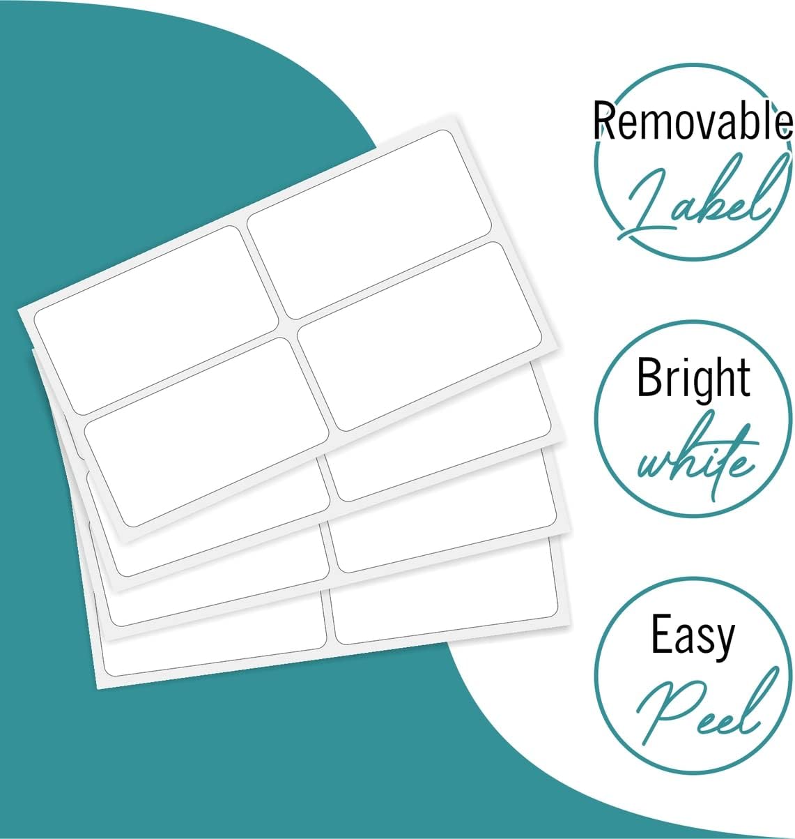 White Food Labels - 160 Removable Labels, 1.5 x 3-Inch