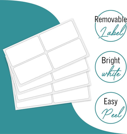 White Food Labels - 160 Removable Labels, 1.5 x 3-Inch