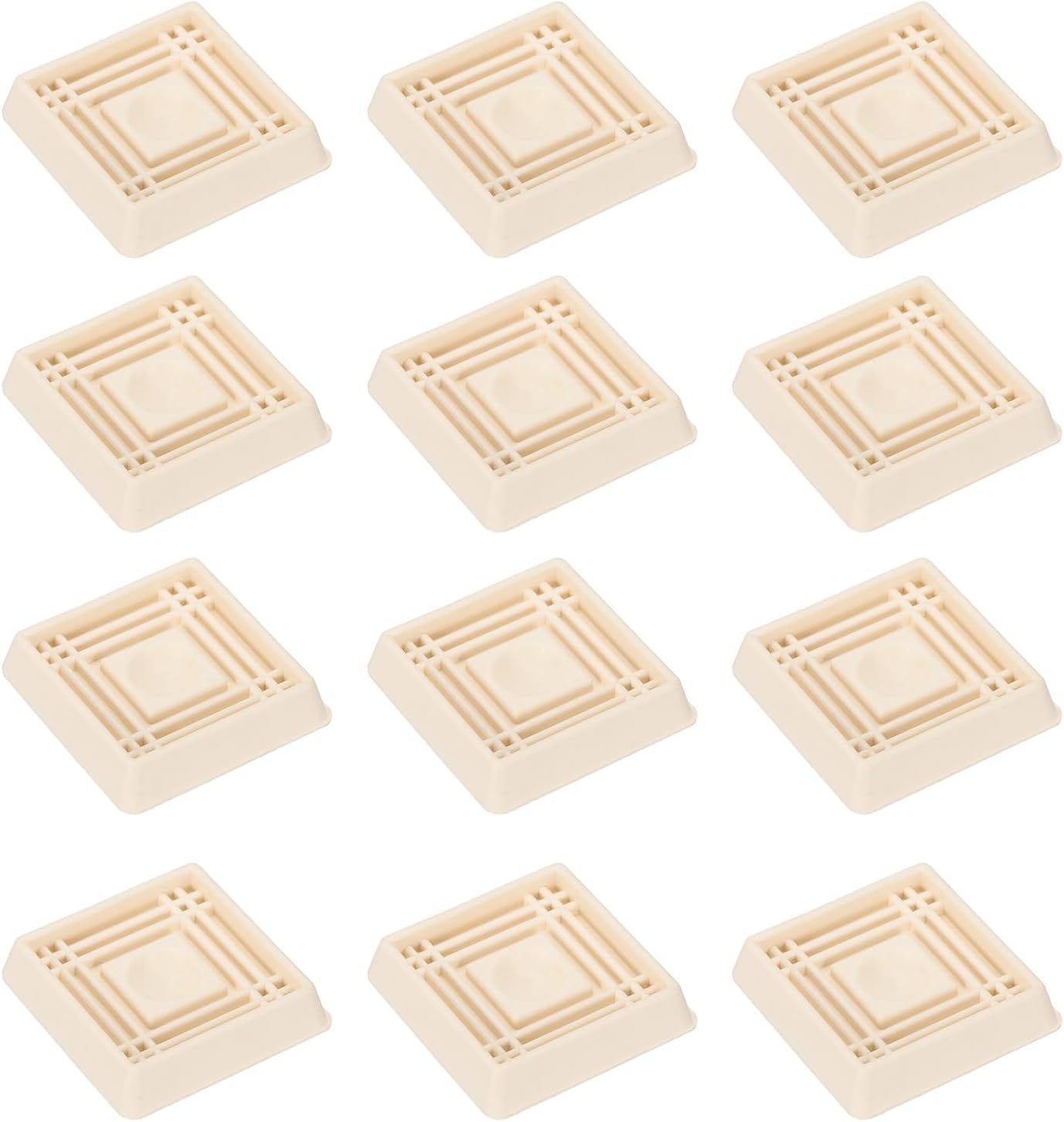 PATIKIL 1.5x1.5 Furniture Coasters, 12 Pcs Caster Cups Furniture Cups Rubber Non-Slip Square Feet Anti-Slip Stopper Pad Protector Sliding for Hardwood Floors Carpet Chair Table, Coffee