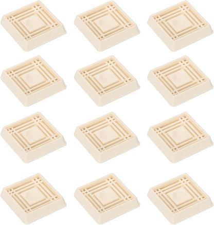 PATIKIL 1.5x1.5 Furniture Coasters, 12 Pcs Caster Cups Furniture Cups Rubber Non-Slip Square Feet Anti-Slip Stopper Pad Protector Sliding for Hardwood Floors Carpet Chair Table, Coffee