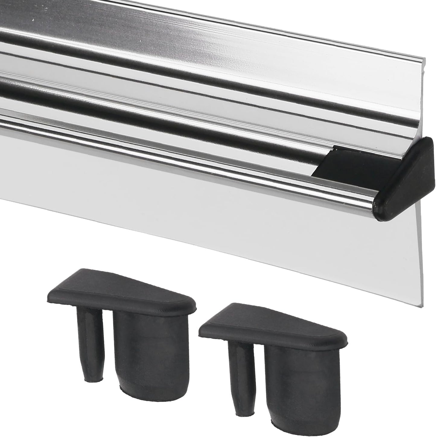 32” Shower Door Drip Rail with Sweep for Chrome Framed Shower Door Bottom | Compatible with Sliding Glass Shower Doors bottom Replacement Parts