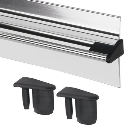 32” Shower Door Drip Rail with Sweep for Chrome Framed Shower Door Bottom | Compatible with Sliding Glass Shower Doors bottom Replacement Parts