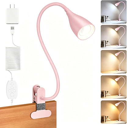 Reading Light for Book in Bed,Clip on Light Reading Lamp with Adapter Black