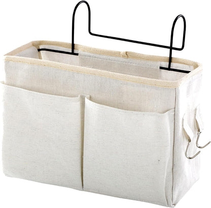 Surblue Bedside Caddy Bedside Storage Bag Hanging Organizer for Bunk, Hospital Beds, Dorm Rooms Bed Rails Camp 4 Pockets and 2 Hooks (Skyblue)