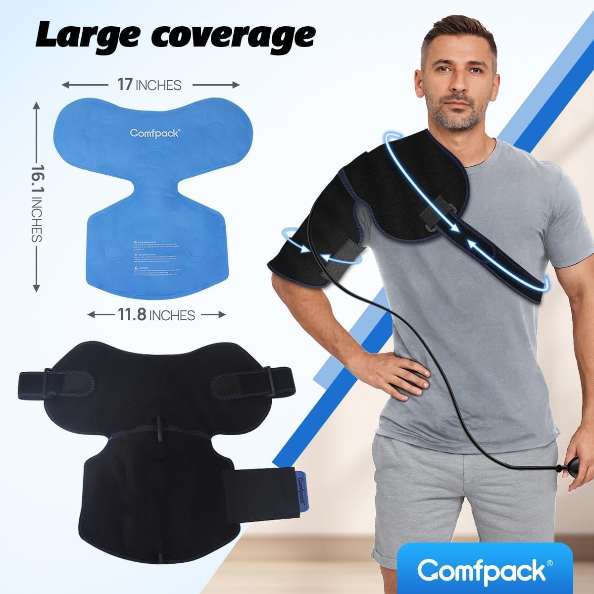Compression Ankle Ice Pack Wrap for Foot Pain Relief | Ankle Support Brace with 2 Hot Cold Packs for Injuries, Plantar Fasciitis, Sprain & Fracture, Achilles Tendonitis, Surgery