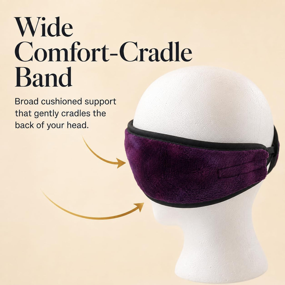 Dream Essentials Utopia Blackout Sleep Mask with Wide Cradle Band, Adjustable Plush Eye Mask for Side Sleepers, Flexible Nose Bridge, Handmade in USA, Travel & Naps