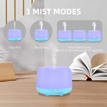 300ML Remote Control Air Diffusers for Essential Oil, Aroma Ultrasonic Scent Diffuser, Aromatherapy Humidfier Diffuser, 7 Color Changing LED Light, Auto-Off, Timer for Home, Room, Office, Kids