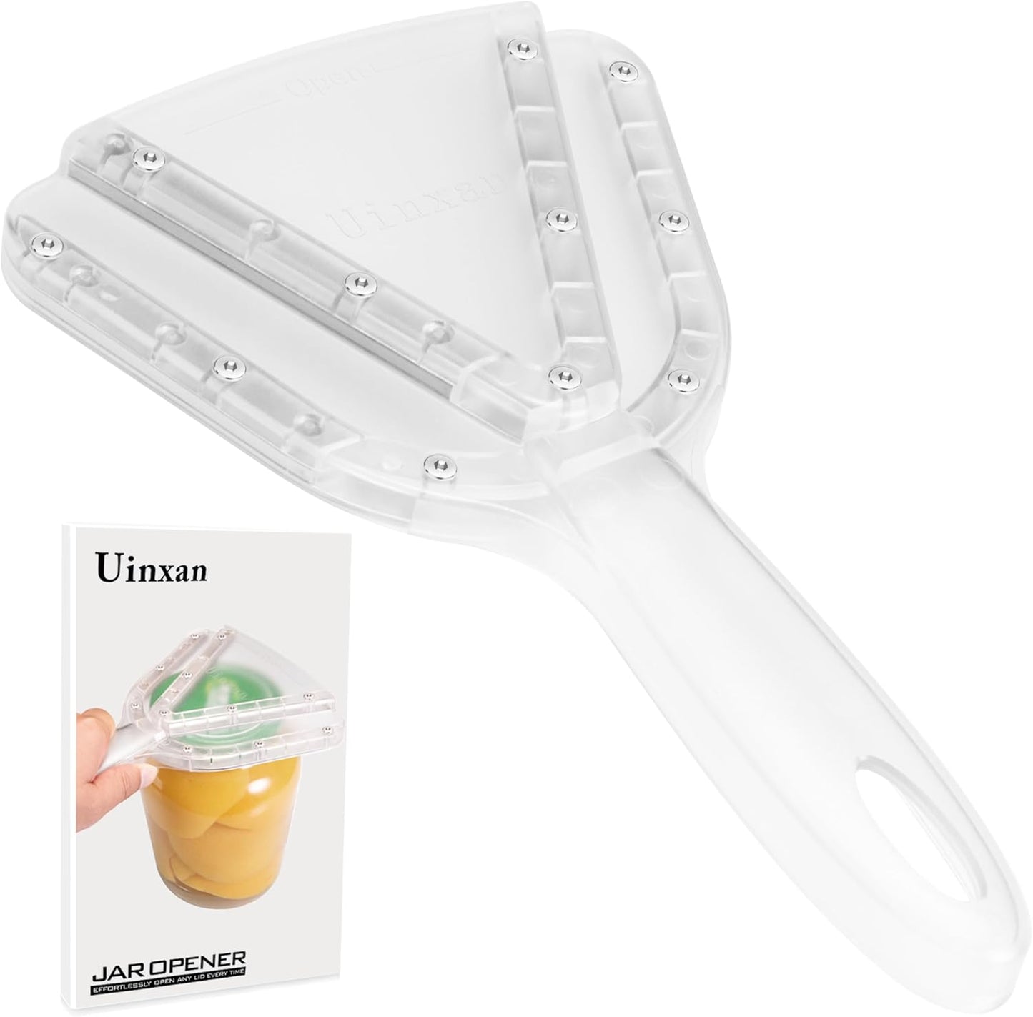 Uinxan Patented Jar Opener, Ideal for Weak Hands & Seniors with Arthritis | Effortlessly Opens 0.2"-5.3" Stubborn Lids & Screw Bottle Caps, Handheld Manual, Durable 304 Stainless Steel (Blue)