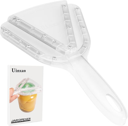 Uinxan Patented Jar Opener, Ideal for Weak Hands & Seniors with Arthritis | Effortlessly Opens 0.2"-5.3" Stubborn Lids & Screw Bottle Caps, Handheld Manual, Durable 304 Stainless Steel (Blue)