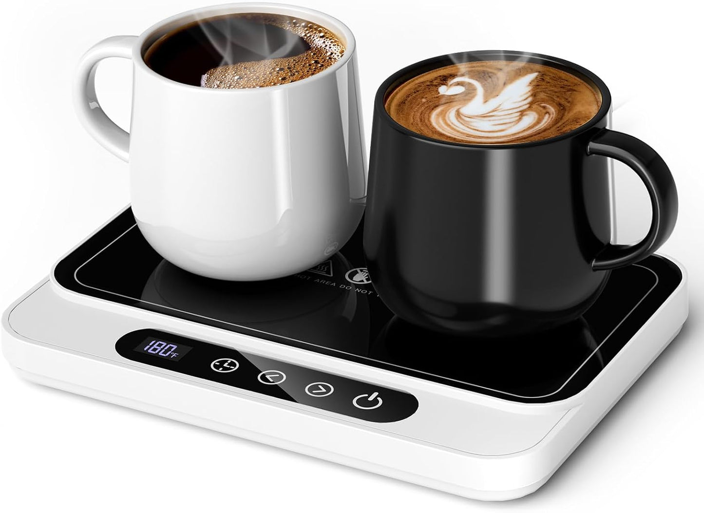 Misby Coffee Mug Warmer, 50W Large Heating Panel Mug Warmer with 6-Temp Settings, 8H Auto Shut-Off, 12H Timer, Ultra-Thin Design, Coffee Warmer for Desk, Ideal for Home, Office, and Travel (Black)