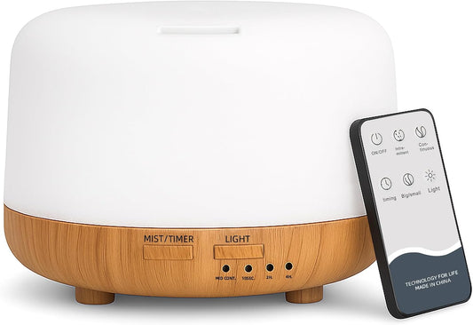 SPLITSKY 300ml Essential Oil Diffuser with Remote and 7-Color LED Light