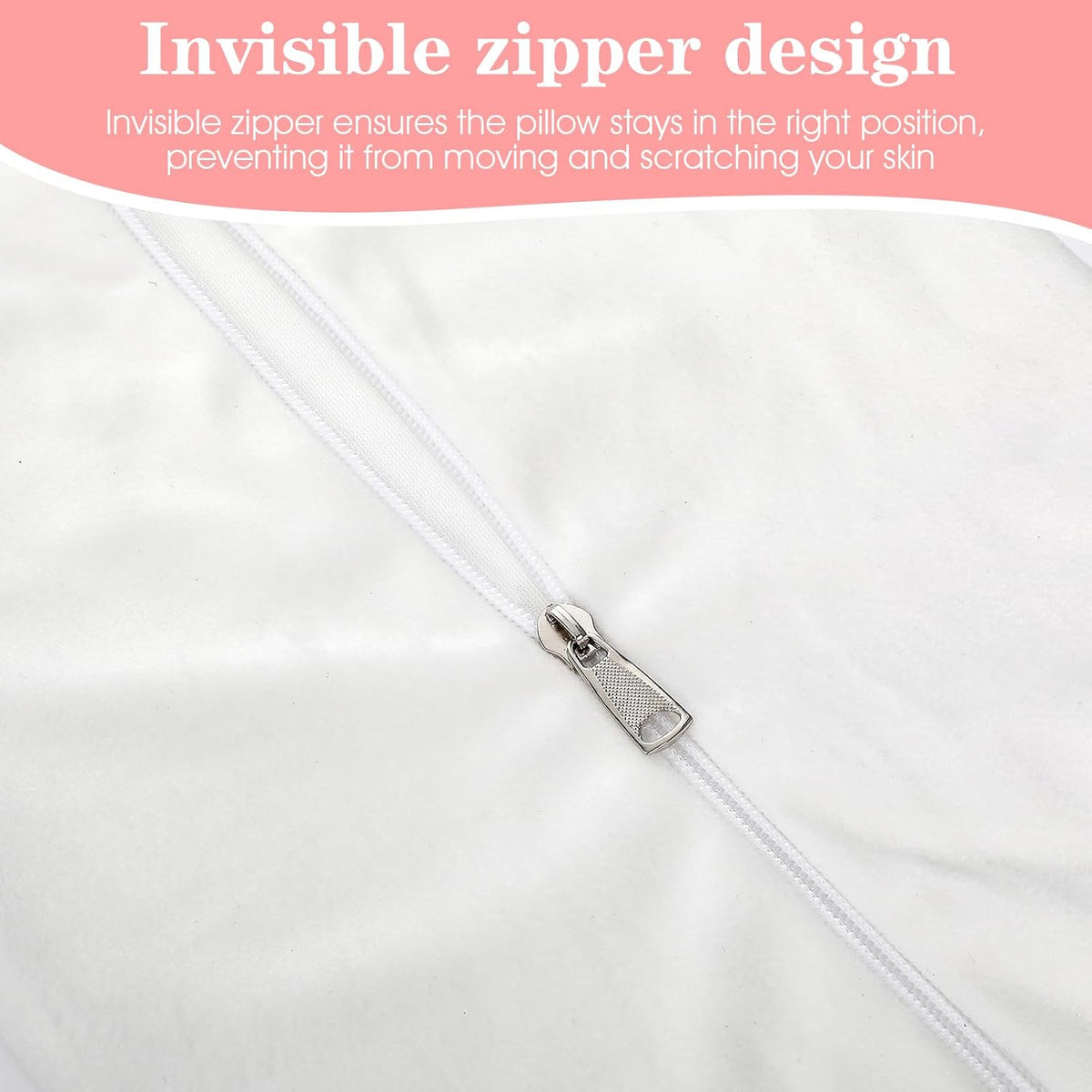 2PCS Neck Roll Pillowcases, 17x4 Inch Round Pillow Covers Cervical Neck Roll Pillow Cover Round Necks Pillows Cover Cylindrical Pillows Covers with Zipper for Home Decor (White)