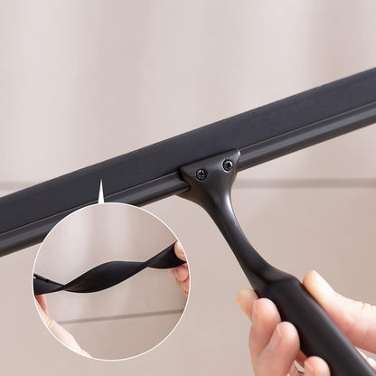 Shower Squeegee for Glass Doors, Squeegee for Shower Glass Door, Window and Car Glass, Mirrors - All-Purpose Stainless Steel Squeegee, 10 Inches and Black
