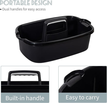JiatuA Large Cleaning Supplies Caddy Portable Shower Caddy Basket Dark Gray | Sturdy Supply Organizer with Handle Plastic Bucket Tool Storage for Bathroom Bedroom Kitchen Garden College Dorm Essentials