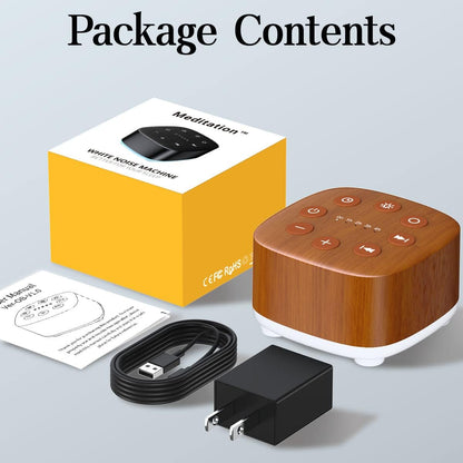 Meditation White Noise Sound Machine 30 Soothing Sounds with 32 Volume Control 12 Night Light 5 Timers Portable Sleep Machine for Travel Powered by AC or USB Sleep Therapy for Baby Kids Adults (Black)