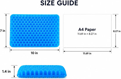 Gel Seat Cushion for Long Sitting - 16.5" x 14.5" x 2.4" (Extra Thick＆Soft) | Gel Cushion for People Over 185 lbs, Pressure Relief Cushion for Office Chair, Egg Cushions for Wheelchair, Gel Pad for Car