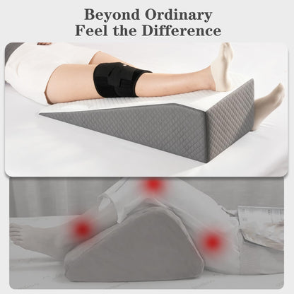 Hapiclody Leg Elevation Pillow for After Surgery – Knee Surgery Recovery Leg Support Pillow with Handle, Designed for Knee Replacement Recovery, Single Leg Elevating Wedge