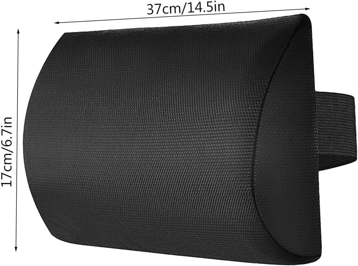 Chaise Lounge Neck Support Pillow with Adjustable Strap,Ergonomic Headrest Pillow Portable Bolster Cushion for Patio Backyard Beach Pool Garden Recliner (Black)