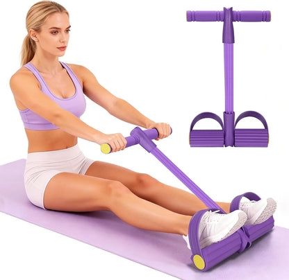 Resistance Bands with Handles 6 Tube Multifunction Tension Rope, Sit-Up Exercise Equipment with Foot Pedals and Handles，Pedal Resistance Band for Abdomen, Waist, Arm, Leg