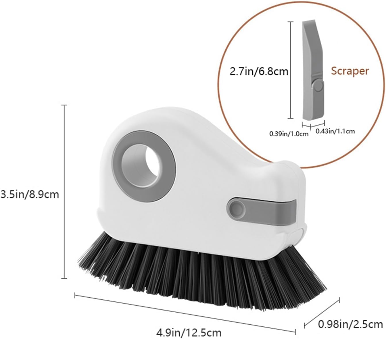 Groove Cleaning Brush 2 in 1 Grout Cleaner Tool Grip Brush Hard Bristle Crevice Cleaning Brush for Sliding Door Track, Window Sill, Window Seal