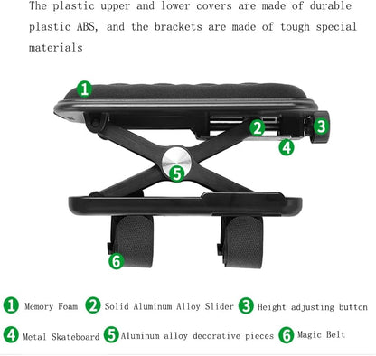 Office Chair Armrest Mouse Pad for Chair Arm Rest Extender Mouse Tray Arm Chair Support for Elbows Wrist Rest Hand Support