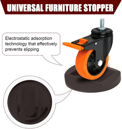 Bed Stoppers Furniture Stopper, Wheel Stoppers Furniture Caster Cups - Premium Solid Silicone Caster Cups Fits to All Floors & Wheels of Sofas, Chairs, Beds, Prevents Scratches (8)