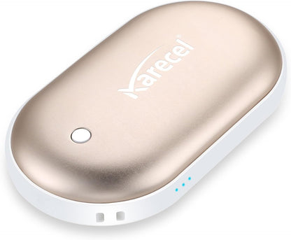 Karecel Rechargeable Hand Warmer, 5200mAh Double-Sided 4-inch Full-Surface Heat Electric Hand Warmer, Up to 11Hrs, Portable Handwarmer Pocket Heater, Tech Gifts for Men Women, Winter Essentials