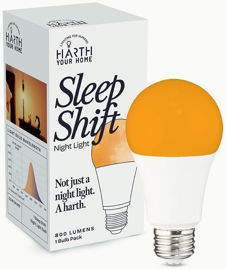 Amber Light Bulbs for Sleep I 1800K Warm Light Bulbs for Bedside Lamp I 7 Watt E26 Led Bulb (60W Equiv) Orange Led Lights for Bedroom Soft Warm Lighting I Dim Night Light for Kids Room Warm Light Lamp