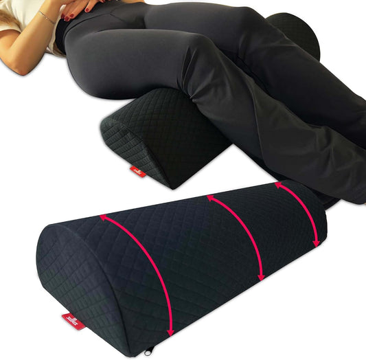 Knee Pillow for Back Sleeping, Bolster Pillow, Black 20 in