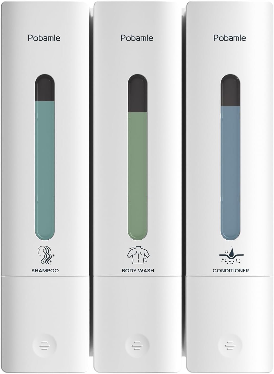 Shampoo and Conditioner Dispenser - Shower Soap Dispenser Wall Mounted No Drill - Shampoo Conditioner Body Wash Dispenser 3 Chamber - Easy Install for Bathroom Hotel Black 1200ml