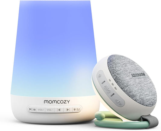 Momcozy Baby Sleep Bundle: Portable Sound Machine and App Remote Control White Noise Machine for Sleeping, Baby Registry, Newborn Essentials, Baby Shower Gifts