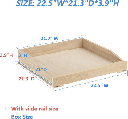 LOVMOR Single Pull Out Cabinet Organizer 28½”W x 21”D, Soft Close Slide Out Drawer Storage Shelves for Kitchen, Wood Cabinet Shelf Pull-Out Organizer Storage for Base Cabinets