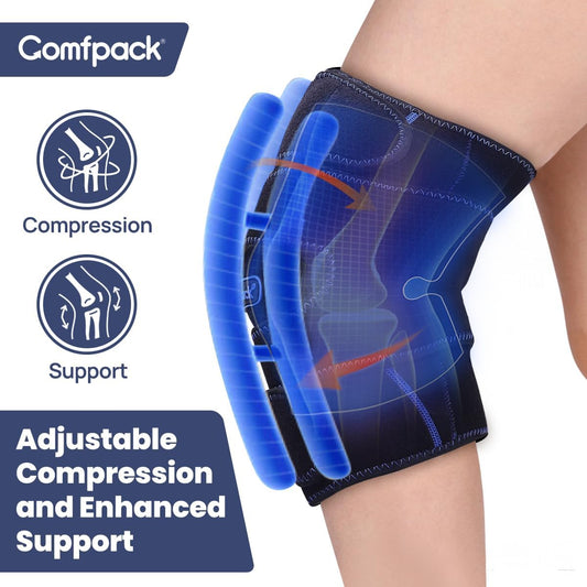 Compression Ankle Ice Pack Wrap for Foot Pain Relief | Ankle Support Brace with 2 Hot Cold Packs for Injuries, Plantar Fasciitis, Sprain & Fracture, Achilles Tendonitis, Surgery