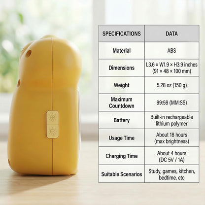 Pink Dinosaur Visual Timer for Kids, Girls Potty Training Timer | Color Countdown, Rechargeable, LED Screen, 99 Minute, Toddler, Children, Transition, 2-Min Toothbrush Setting, Hand Washing