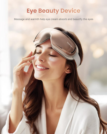 RENPHO Eyeris 3 Eye Massager with Heat and Cooling, Massaging Eye Mask | Voice Control, Vibration & Compression Massager for Dry Eyes & Head Tension, FSA Eligible HSA, Gifts for Women & Men